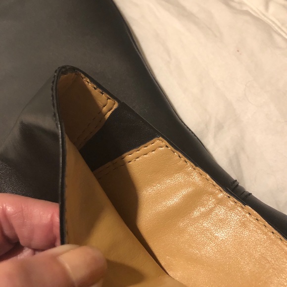 Black leather, classic style, heeled, pull-on, rounded toe boots S 6.5 - Picture 4 of 11